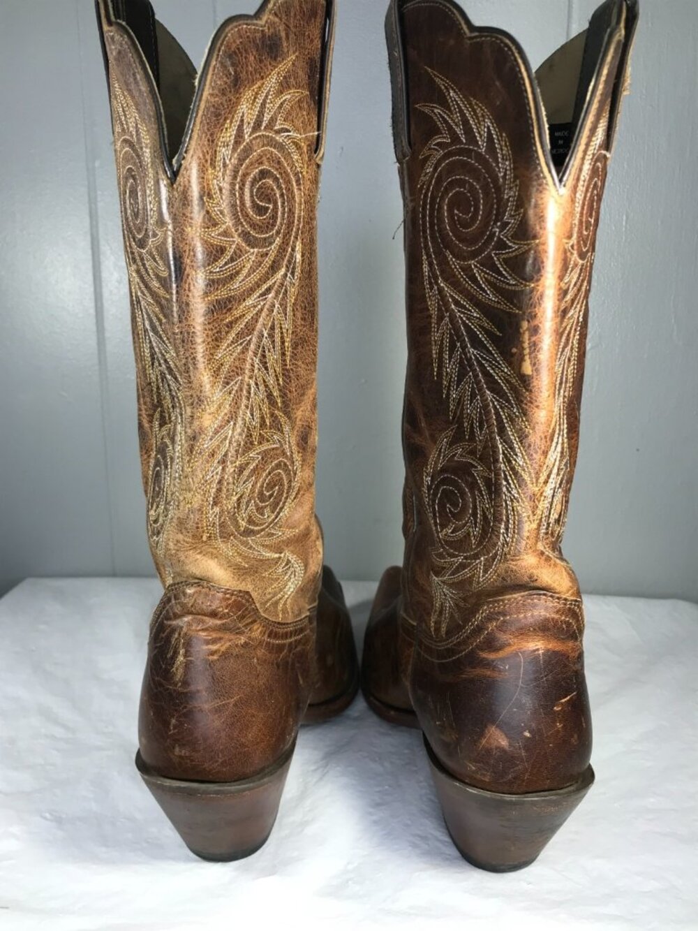 Justin Classic Women Size 8.5 C Tan Damiana Leather Snip Toe Western Boots L4332 - Picture 3 of 8
